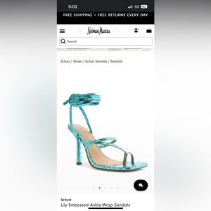 Schutz
Lily Embossed Ankle-Wrap Sandals